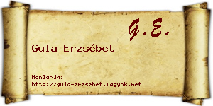 Gula Erzsébet névjegykártya